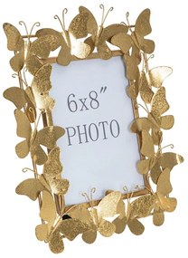 Aranyszínű fém álló képkeret 28x30,5 cm Butterfly – Mauro Ferretti