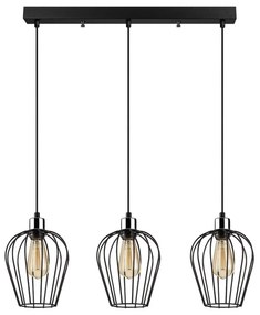 Tel Long fekete 3 izzós függőlámpa - Opviq lights