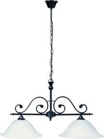 Rabalux csillár e27 2x60w matt fekete/fehér alabástrom üveg dorothea