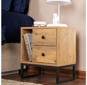 Éjjeliszekrény GLIMMER 50x45,2 cm fenyő atlantic/fekete