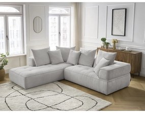 Világosszürke zsenília sarokkanapé (bal oldali-L alakú) Whesley – Bobochic Paris