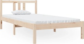 vidaXL Single tömör fa ágykeret 90 x 190 cm