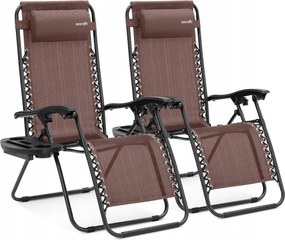 Kerti Székek Összecsukható Terasz Kemping Szett 2 Db Barna