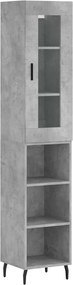vidaXL betonszürke szerelt fa magasszekrény 34,5x34x180 cm