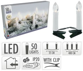 Genazzano karácsonyi fényfüzér, meleg fehér, 50 LED