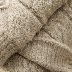 Bézs kötött takaró 150x200 cm Cable Knit – Bianca