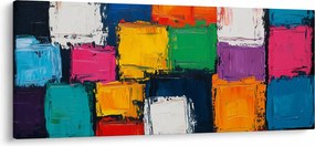 Kép - Színes négyzetek festménye (120x50 cm)