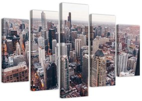 Gario Vászonkép Chicagói felhőkarcolók - 5 részes Méret: 100 x 70 cm