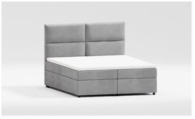 Világosszürke ágyneműtartós boxspring ágy 140x200 cm Rico – Ropez