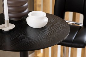 MAZZONI EXPORT KORFU Fekete - MAGAS BÁR/KONYHAI ASZTAL FURNÉR ACÉLLÁB