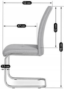 Szánkótalpas Étkezőszék Szürke Színben. SCOT