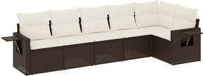 vidaXL 6 részes barna polyrattan kerti ülőgarnitúra párnával