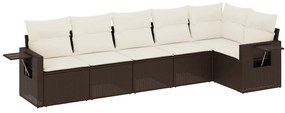 vidaXL 6 részes barna polyrattan kerti ülőgarnitúra párnával