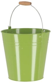 Cink kerti vödör, fa fogóval, 10,75 literes, zöld