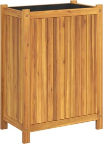 vidaXL tömör akácfa kerti virágtartó béléssel 54 x 31 x 75 cm
