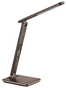 Solight WO45-H - LED kijelzős asztali lámpa LED/9W/230V barna WO45-H