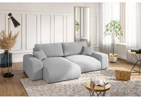 Világosszürke kordbársony sarokkanapé (variálható) Justin – Ropez