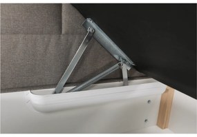 Boxspring típusú ágy 160x200, szürkésbarna taupe, FERATA TV KOMFORT