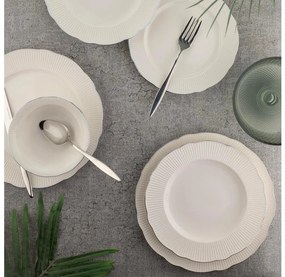 26 részes étkészlet, fehér/ezüst/elefántcsont porcelán