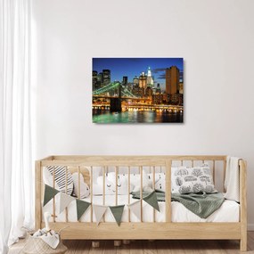 Üveg kép - Híd New Yorkkal (70x50 cm)