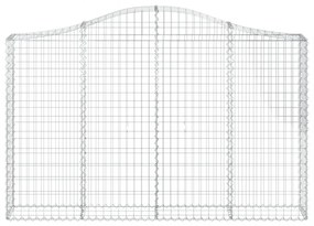 5 db íves horganyzott vas gabion kosár 200x30x120/140 cm