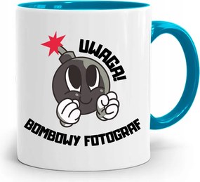 Kék Fotós Bögre Bomba Fotós Ajándék fényképes nyomtatással