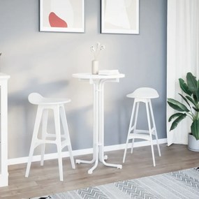 fehér étkezőasztal szerelt fa és acél Ø60x110 cm