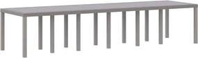 vidaXL Kerti Asztal Világosszürke 350 x 100 x 74 cm polirattan