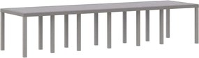vidaXL Kerti Asztal Világosszürke 350 x 100 x 74 cm polirattan