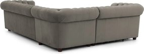 Szürke bársony kinyitható sarokkanapé (bal oldali-L alakú) York Blik – Ropez