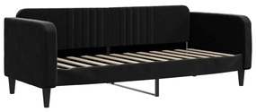 fekete kihúzható bársony heverő 80 x 200 cm