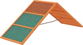 PawHut Kutya Agilitási Híd - Összecsukható Híd, Csúszásmentes Felület, Magasságban Állítható Agilitási Eszköz Kerthez, 173 x 59 x 66 cm, Narancs | Aos