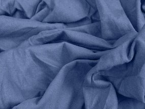 Jersey gumis lepedő lycrával kék, 90 x 200 cm
