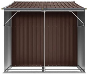 barna horganyzott acél kerti fészer 277 x 192,5 x 179 cm