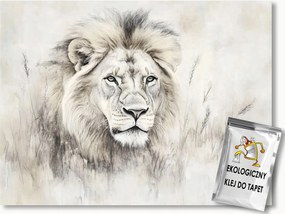 Fotótapéta Flizelina Grafika Afrika Állat Portré Oroszlán Bézs 200x140 ragasztó