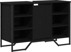 vidaXL Fürdőszobai mosdószekrény Fekete tölgy 91 x 35 x 60 cm Faanyag