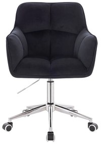 HR550K Fekete modern velúr szék krómozott lábbal