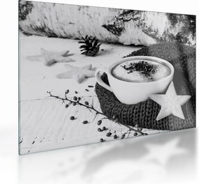 Üveg kép - Téli cappuccino (70x50 cm)