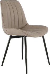 Szék, ekobőr szürkésbarna taupe/fekete, HAZAL