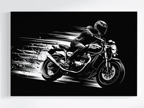 Dinamikus Poszter Motorkerékpár Sebesség Fekete-fehér 120x80