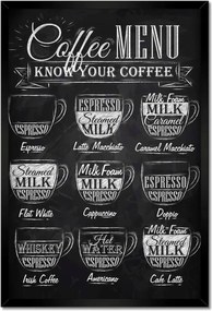 Poszterek keretben 40x60 Cafee menü fekete alapon