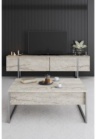 TV asztal/Szekrény Luna 2 (travertin + ezüst) . 1102321