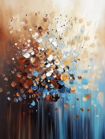 Canvas Vászonkép Absztrakt Barna Bézs Türkiz Glett Impasto 60x80