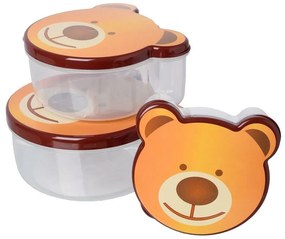Mackó gyerek uzsonnás doboz készlet, 4 db , 200 ml, 300 ml, 500 ml és 750 ml