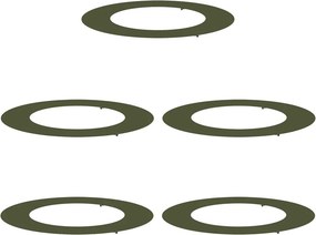 vidaXL Alkalmas lapos fa gyűrűkhez 5 pcs Oliva zöld Ø50 / 80 cm Acél