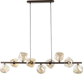 Brilagi - Zsinóros csillár VULCANO 9xG9/8W/230V bronz/füstös bézs