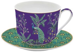 Páva mintás porcelán nagy reggeliző csésze 400ml Imperial Peacock Coffee Mania