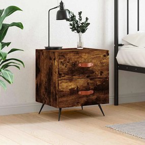 Füstös tölgy színű szerelt fa éjjeliszekrény 40 x 35 x 47,5 cm