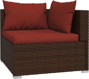 5 részes barna polyrattan kerti ülőgarnitúra párnákkal