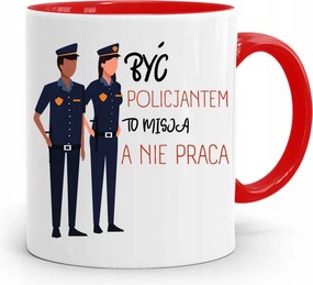 Piros Rendőr Bögre Rendőrnek Lenni Egy Küldetés, fényképes nyomtatással